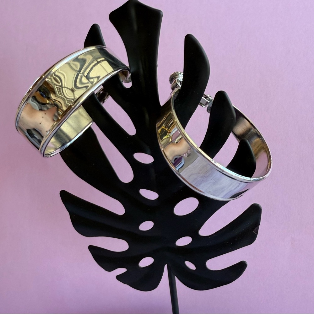 Napier Vintage Silver Hoop Earrings